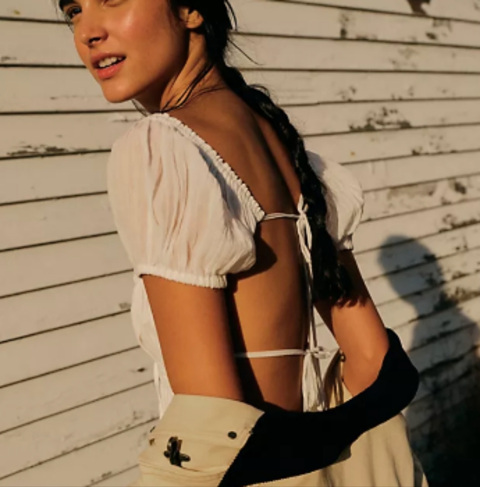 Free People White Midi Puff Sleeve Maxi Dress - Picture 3 of 12